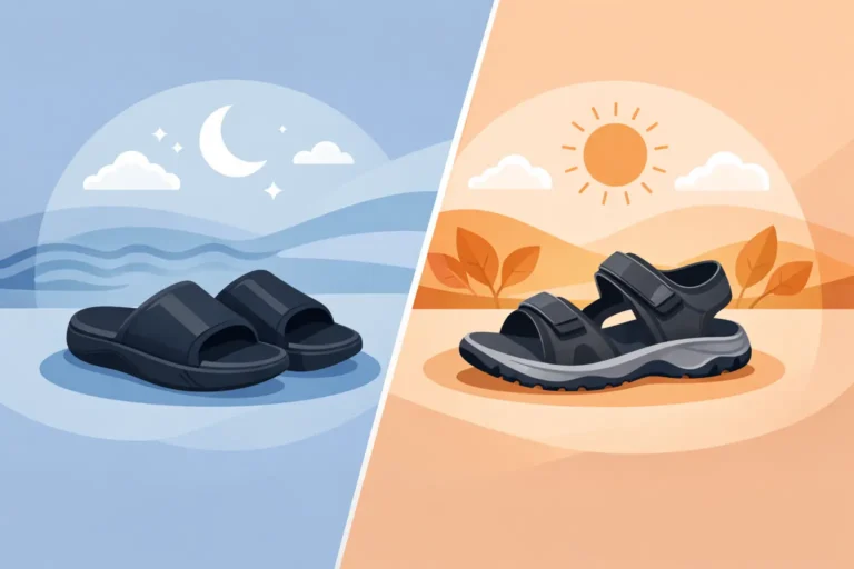 Recovery Slides Versus Supportive Sandals
